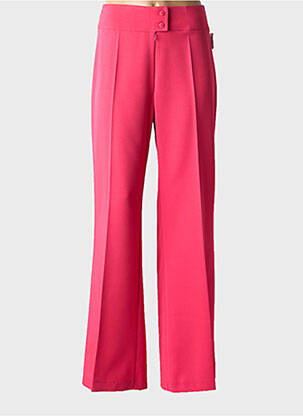 Pantalon flare taille à pinces taille haute rose PAS DE QUOI... femme