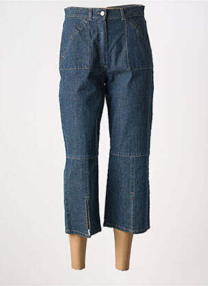 Pantacourt stretch taille haute bleu LUCCHINI femme