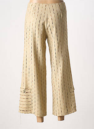 Pantalon 7/8 taille haute taille haute beige BEVERLY femme