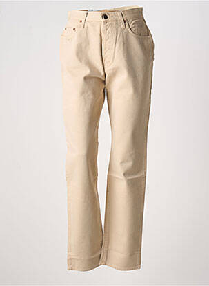 Jeans coupe droite taille haute taille haute beige REDMAN femme