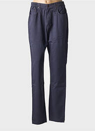 Pantalon droit tissage popeline taille normale bleu JOST femme