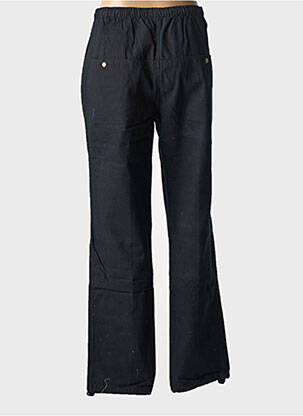 Pantalon droit tissage popeline taille normale noir REDMAN femme