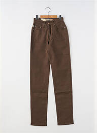 Jeans coupe slim stretch taille haute marron JOST femme