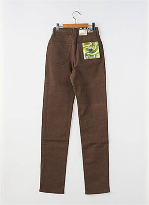 Jeans coupe slim stretch taille haute marron JOST femme
