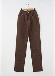 Jeans coupe slim stretch taille haute marron JOST femme
