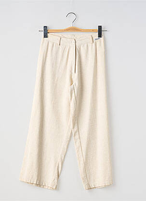 Pantalon 7/8 taille haute taille haute beige LUCCHINI femme