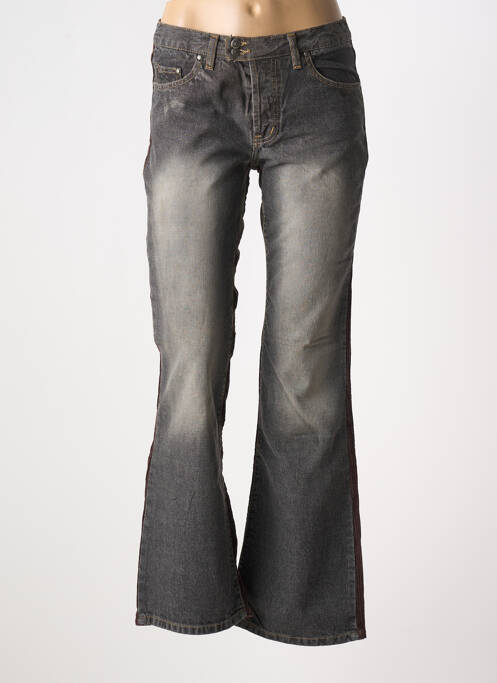 Jean coupe flare stretch taille normale gris GILÏANO femme