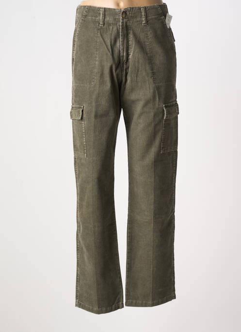 Pantalon large fermeture zippée sous rabat boutonné taille haute gris FAVELA femme