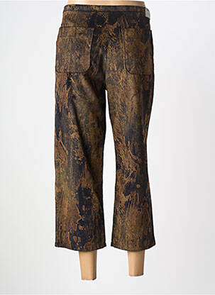 Pantalon 7/8 fermeture zippée sous rabat boutonné taille normale marron LUCCHINI femme