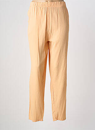 Pantalon droit tissage crêpe taille normale orange BEVERLY femme