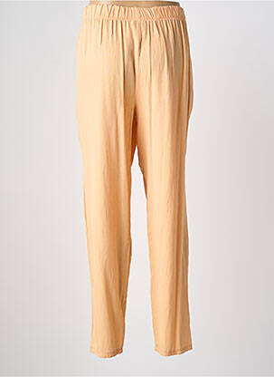 Pantalon droit tissage crêpe taille normale orange BEVERLY femme