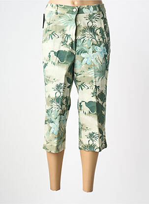 Pantacourt stretch taille normale vert LUCCHINI femme