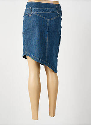 Jupe mi-longue stretch bleu LUCCHINI femme