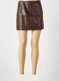 Jupe courte coupe droite marron KOOKAI femme