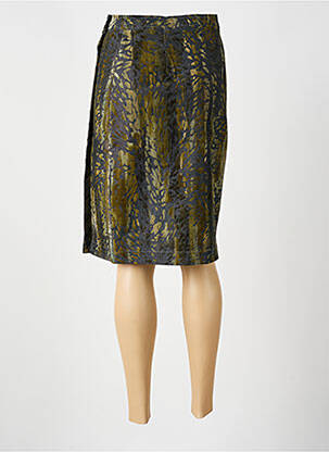 Jupe mi-longue coupe droite vert LUCCHINI femme