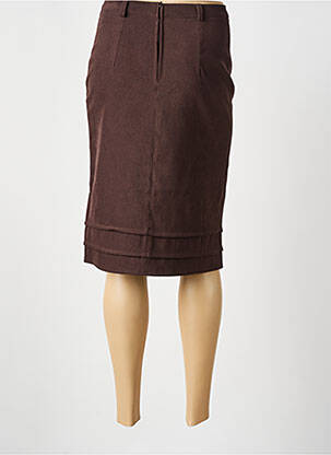 Jupe mi-longue stretch marron BEVERLY femme