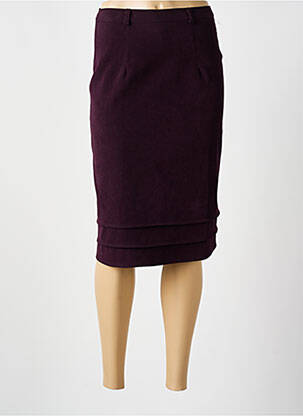 Jupe mi-longue stretch violet BEVERLY femme