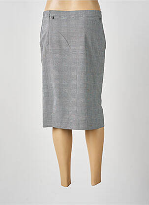 Jupe mi-longue fermeture zip latéral gris OF WHITE femme