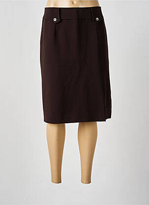 Jupe mi-longue coupe droite marron BEVERLY femme