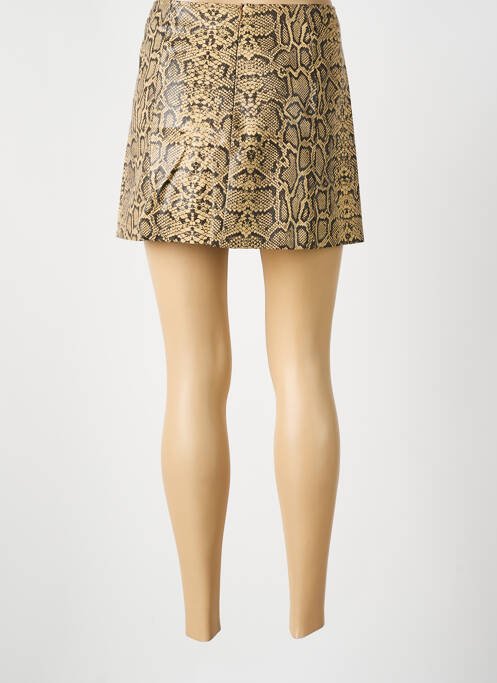Jupe courte coupe droite marron KOOKAI femme