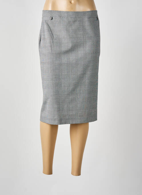 Jupe mi-longue fermeture zip latéral gris OF WHITE femme