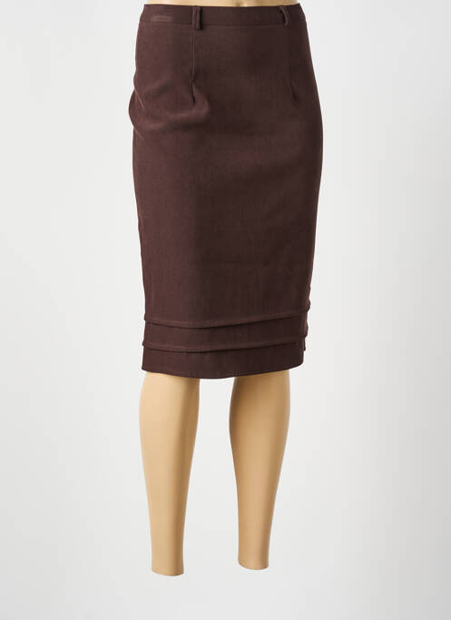 Jupe mi-longue marron BEVERLY femme