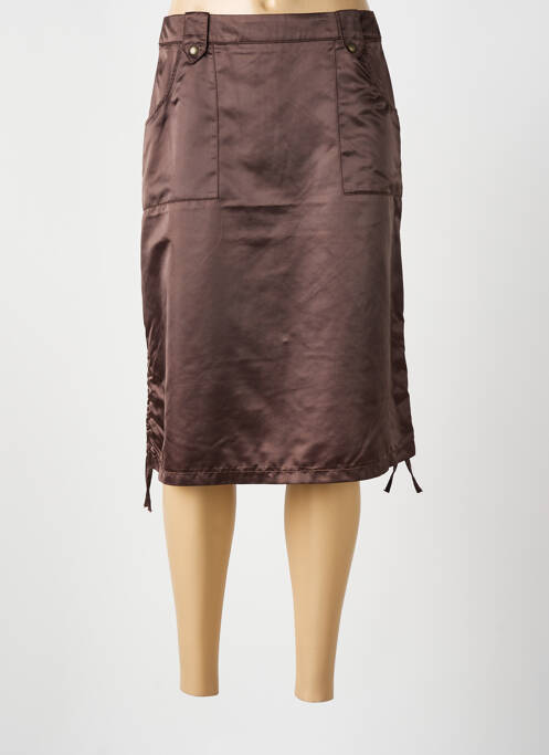 Jupe mi-longue marron LUCCHINI femme