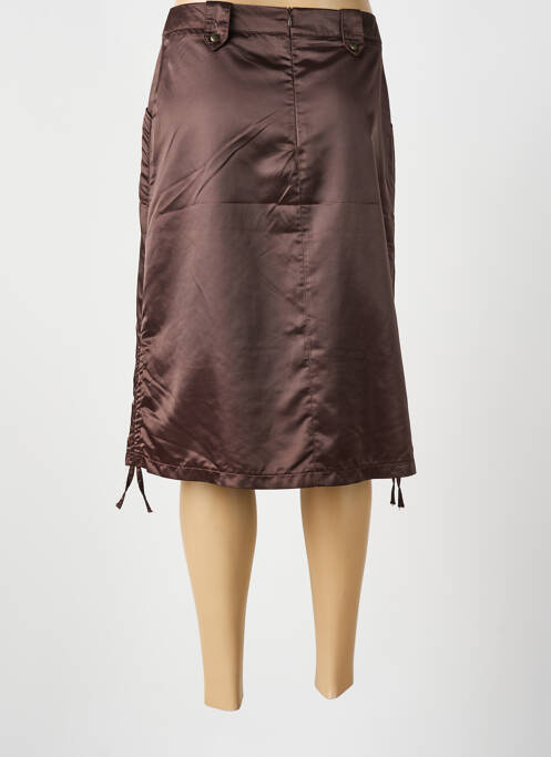 Jupe mi-longue marron LUCCHINI femme