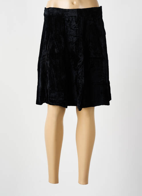 Jupe mi-longue fermeture zip latéral noir RENE DERHY femme