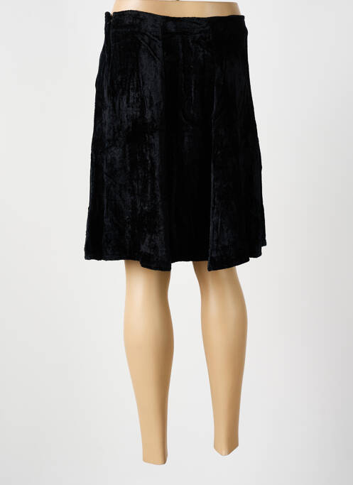 Jupe mi-longue fermeture zip latéral noir RENE DERHY femme