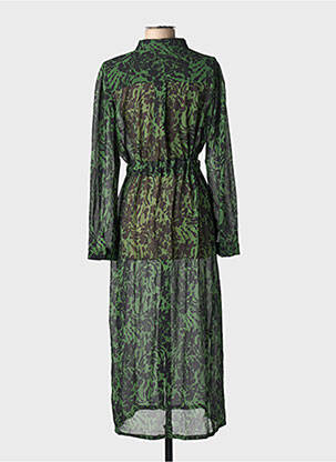 Robe longue manches longues manches longues vert GRACE & MILA femme