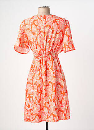 Robe mi-longue imprimé fantaisie manches courtes rouge RUE DES ABBESSES femme
