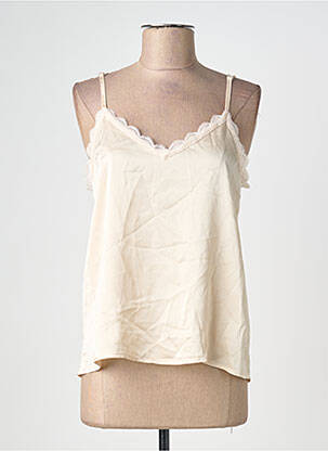 Top manches bretelles ajustables fines bretelles beige RUE DES ABBESSES femme