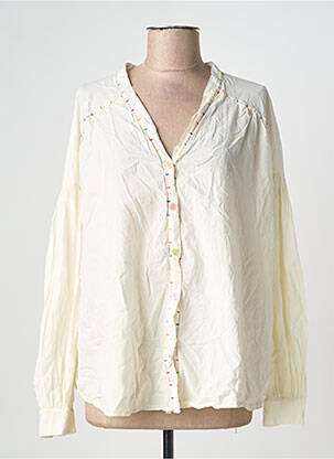 Chemisier coupe droite manches longues beige MAMOUCHKA femme