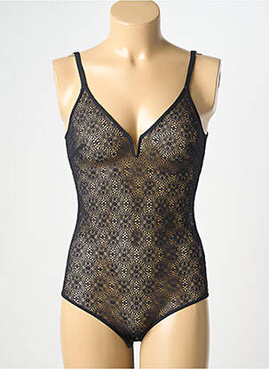 Body lingerie légère et transparente noir ICONE femme
