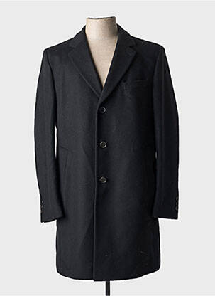 Manteau long manches longues sans capuche noir HUGO BOSS homme