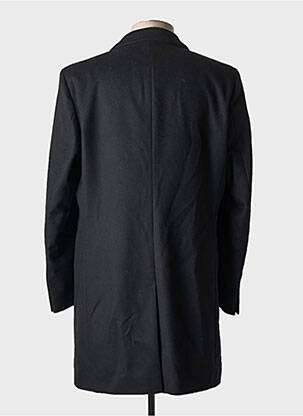 Manteau long manches longues sans capuche noir HUGO BOSS homme