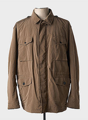 Blouson fermeture zippée sous rabat pressionné marron HUGO BOSS homme