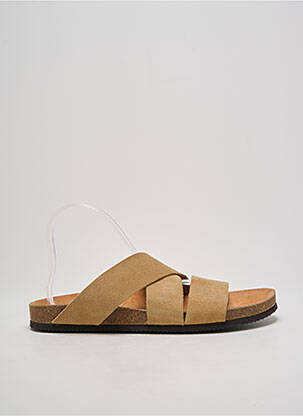 Mules/sabots nubuck talon compensé beige SELECTED homme