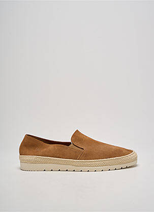 Espadrilles nubuck talon plat jusqu'à 3cm marron MEDITERRANEA femme