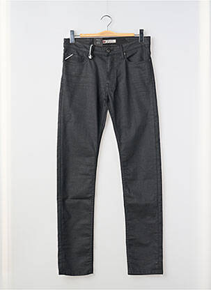 Pantalon slim fermeture zippée sous rabat boutonné noir TEDDY SMITH homme