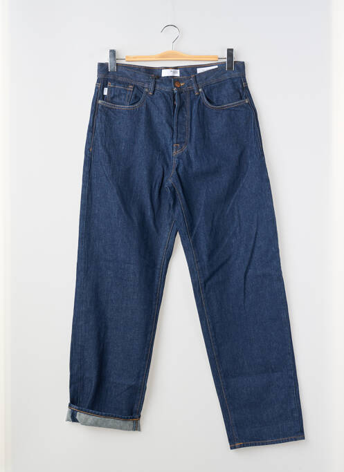 Jeans coupe droite fermeture zippée sous rabat boutonné bleu SELECTED homme