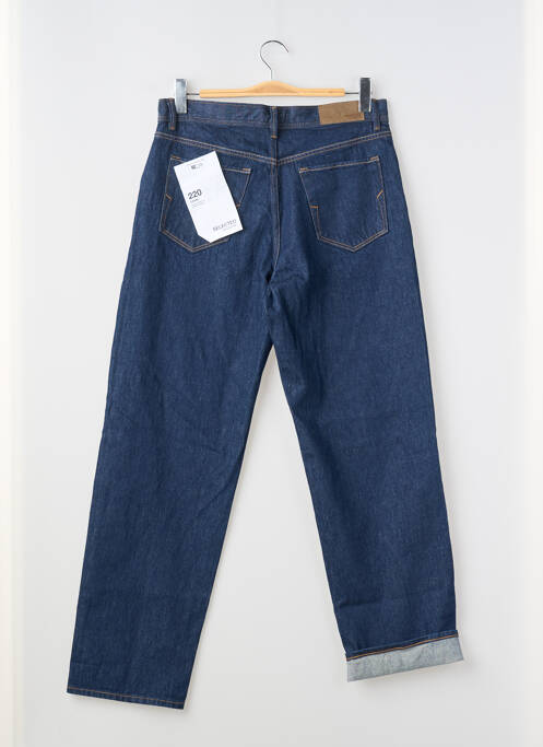 Jeans coupe droite fermeture zippée sous rabat boutonné bleu SELECTED homme