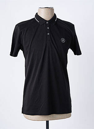 Polo tissage jersey manches courtes noir LE TEMPS DES CERISES homme