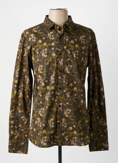 Chemise manches longues coupe cintrée vert TEDDY SMITH homme