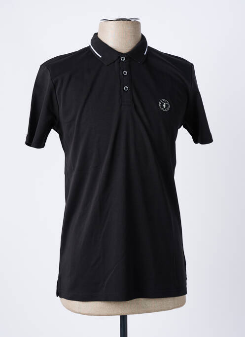 Polo tissage jersey manches courtes noir LE TEMPS DES CERISES homme