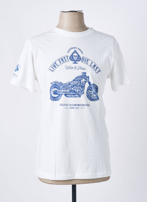 T-shirt stretch manches courtes blanc DEELUXE homme