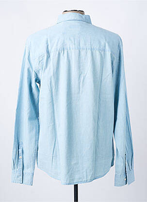 Chemise manches longues coupe droite bleu DEELUXE homme