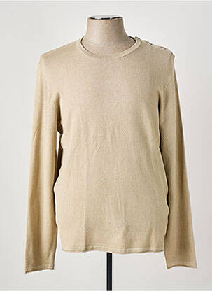 Pull col rond manches longues beige TEDDY SMITH homme