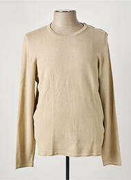 Pull col rond manches longues beige TEDDY SMITH homme